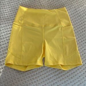 Yogalicious Sunny Yellow High-Waist Bike Shorts